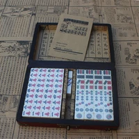 hot retro mahjong portable folding wooden boxe majiang set table game mah jong travel travelling board game indoor entertainment