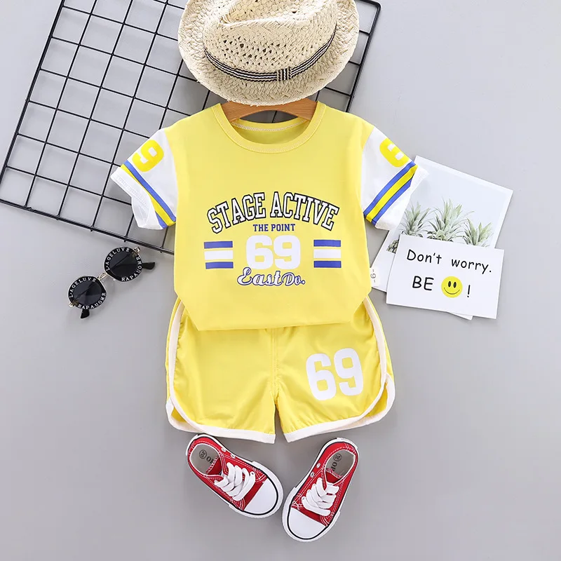 2020 Summer New Fashion Sports Suit Team Clothes + Pants Boy/Girl Baby 0-5Y Children's Clothing Set High Quality Wholesale | Детская