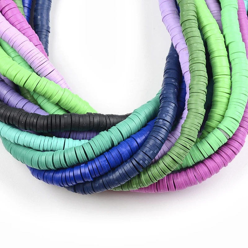 

47CM Boho African Disc Soft Clay Beads Flat Round Mixed Colors Chip Disk Loose Spacer Beads For DIY Jewelry Making Accessories