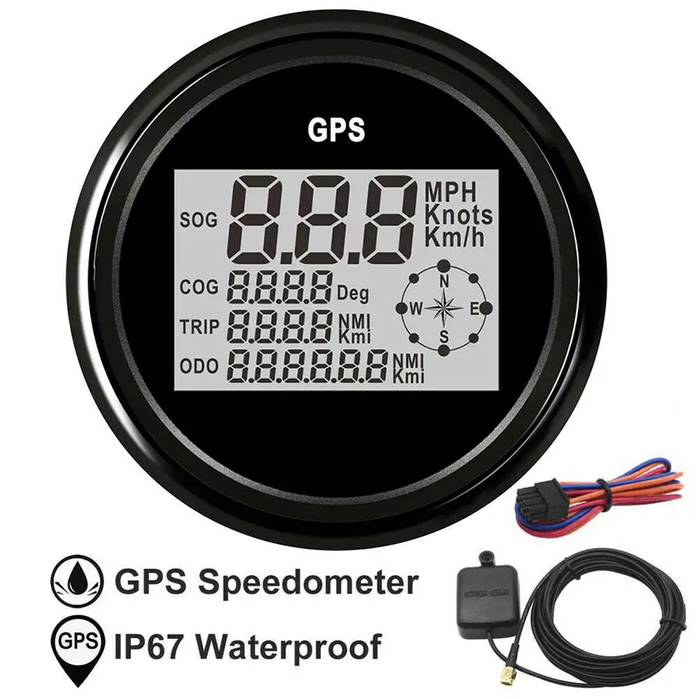 Цифровой Автомобильный спидометр gps одометр 85 мм 0-999 узлов км/ч mph 12 В/24 В с
