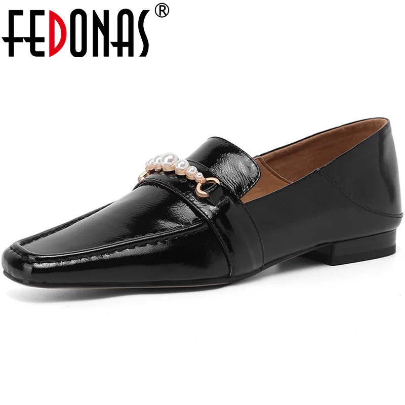 

FEDONAS Mixed Colors Women's Office Shoes Shallow Genuine Leather Chunky Heels Pumps Spring Summer Wedding Party Shoes Woman