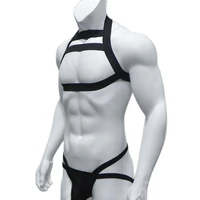 body chest lingerie bondage harness thongs set mens jockstrap g string elastic straps sexy hollow out halter neck costume