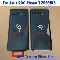 original rear cover for asus rog phone 3 rog3 zs661ks i003d back battery case housing door lid phone shell with camera glass len