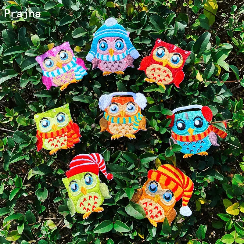 Prajna Мультяшные нашивки с совой и животными на одежду вышитые для детской одежды в