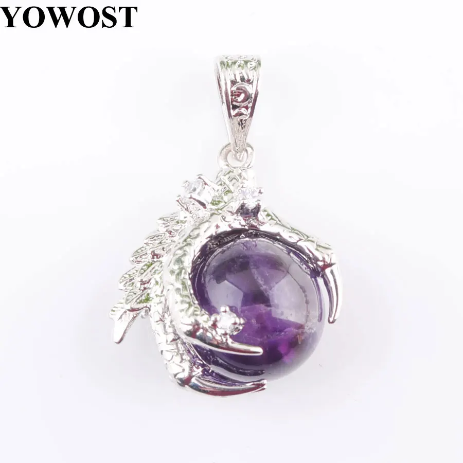Натуральные аметисты драгоценные камни бусины круглые с драконом коготь рейки