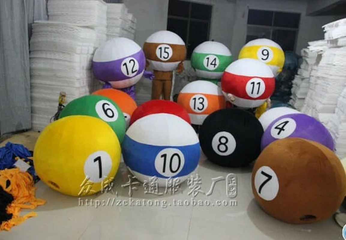 

Adversting Billiard Ball Mascot Costumes Cosplay Party Game Dress Outfit Adults Birthday Cartoon Character Mascot Costume Gift