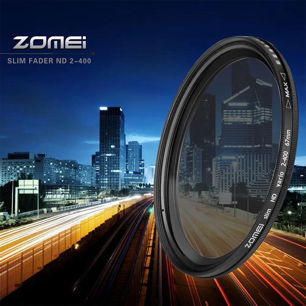 ZOMEI фильтр для камеры ND2-400 Fader нейтральной плотности Регулируемый Фильтр ND 40