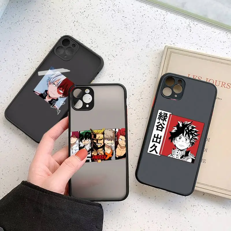 

Anime My Hero Academia deku bakugou Boku Phone Case For iphone 12 11 7 8 plus mini x xs xr pro max matte transparent cover