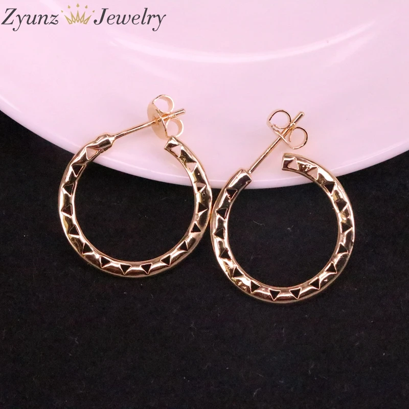 

5 Pairs, Trendy Gold Metal Stud Earring For Women Elegant Geometric Circle Daily wear Earrings Jewelry
