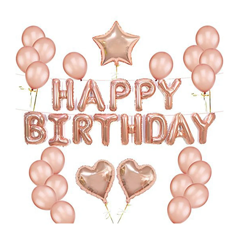 Розовое золото латексный Гелиевый шар 1 18 30 60th день рождения Happy Love праздничные