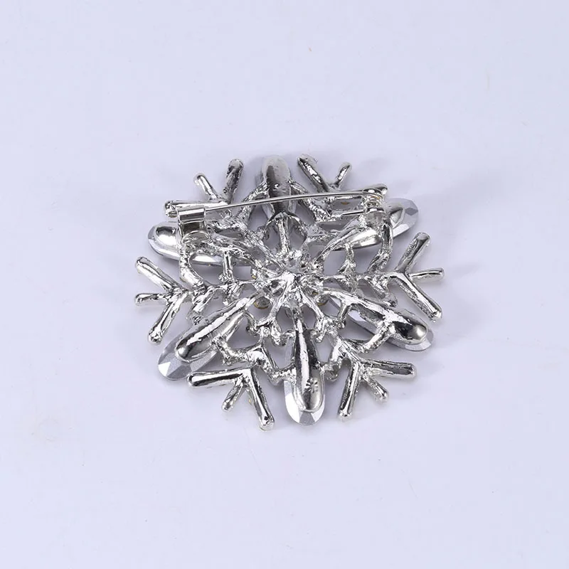 

YoungTulip exquisite 3 color choose snowflake shape brooches for women beautiful rhinestone crystal brooches new Christmas gifts