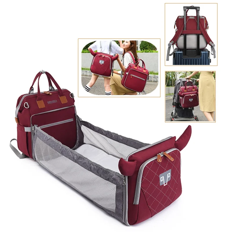 Diaper Backpack For Baby The Missing Bag Mom Maternity Stroller Organizer Large Nappy Pouch Kit Portable Travel Cradle Kids Bed