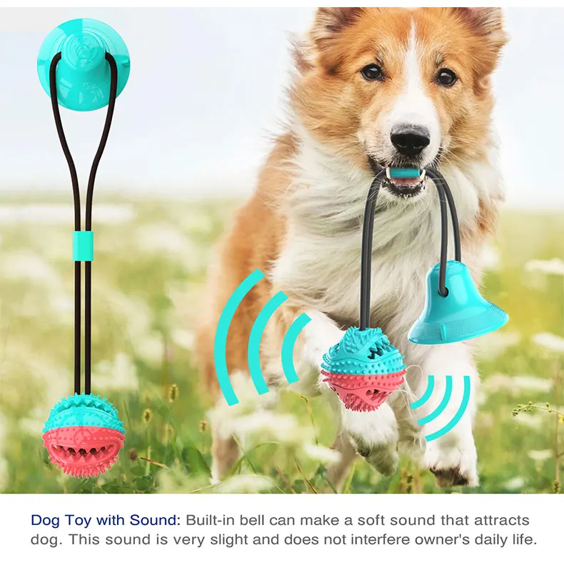 

Dog Toy Silicon Suction Cup Toys for Medium Pet Dog Toy Tug Push Ball Biting Tooth Cleaning Toothbrush For Feed Food Dogs Toy