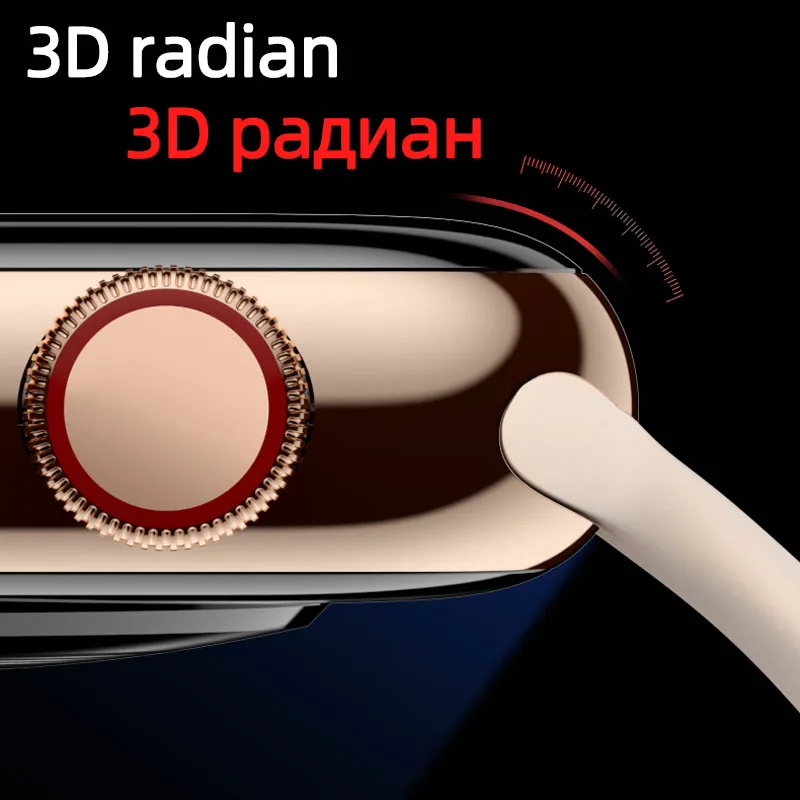 3D полное покрытие из закаленного стекла для Apple Watch Series 3 2 1 38 мм 42 Защита экрана iWatch