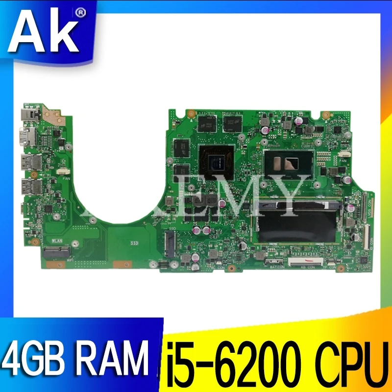 UX510UW Материнские платы GTX960M / 960м i5-6200CPU 4 Гб RAM Для For Asus UX510UWK UX510UXK UX510UX UX510U Laptop Mainboard
