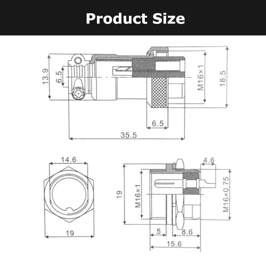 EClyxun 50set GX16 2/3/4/5/6/7/8/9/10Pin 16mm Male &amp Female Wire Panel Connector kit Socket+Plug for aviation computer ect |