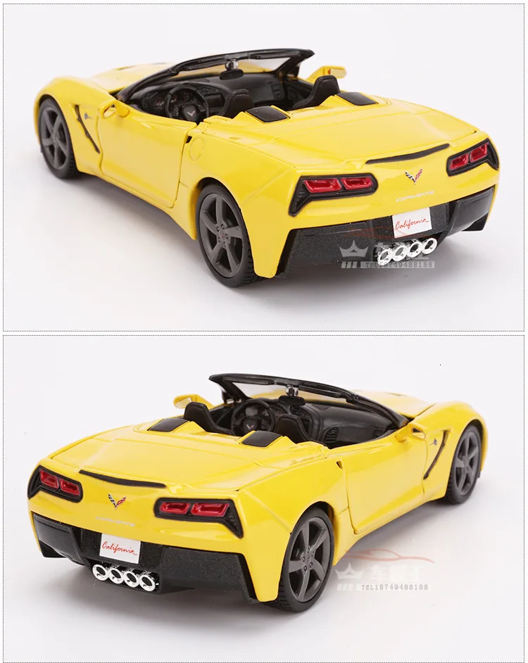 Масштаб 1:24 Chevrolet Corvette Z06 ZL1 имитация литья под давлением металлическая модель автомобиля сплав автомобиль игрушки для мальчиков подарки коллекция Горячая колесо