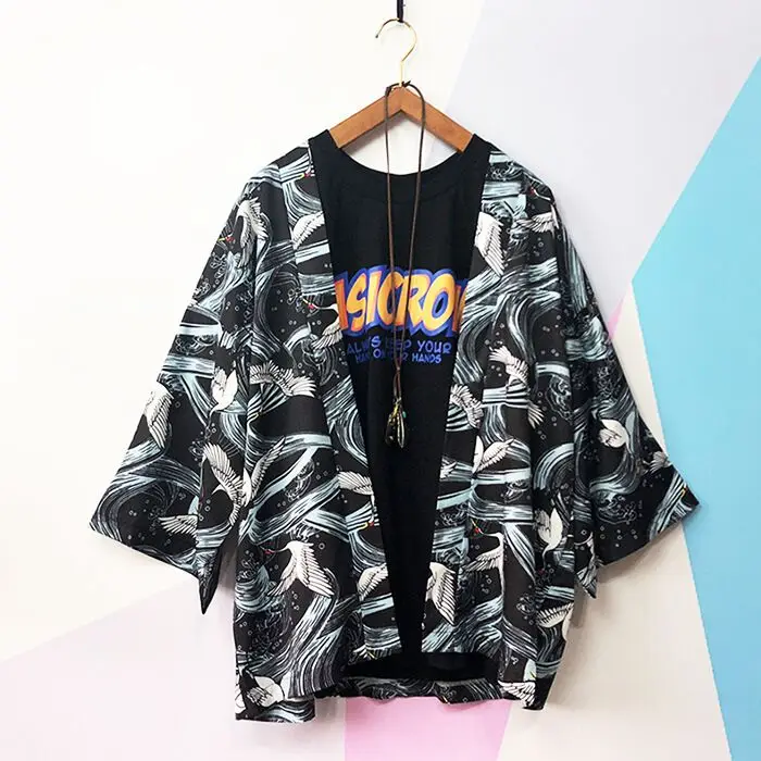 Кимоно для мужчин и женщин кардиган в японском стиле юката с Оби хаори