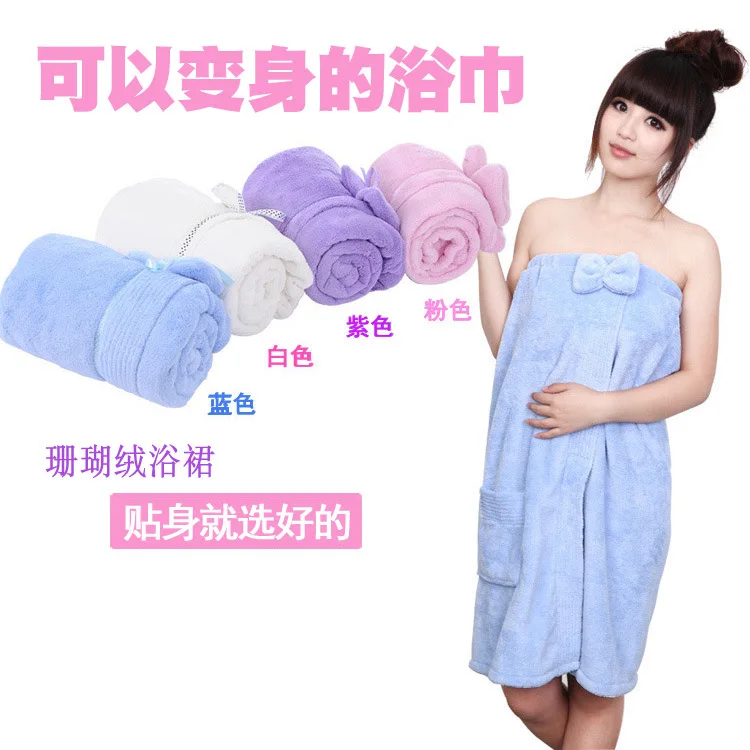 Женский банный халат в Корейском стиле из кораллового бархата можно носить