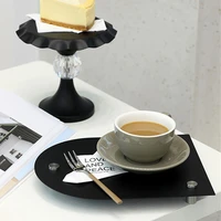 cutelife nordic black acrylic decorative storage tray table wedding metal jewelry tray kitchen food cake organizer serving tray