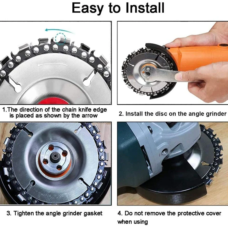 

3 Piece Set Woodworking Chain Disc Cutting Disc Cutting Angle Grinding Chain Disc Woodworking Polishing Wheel
