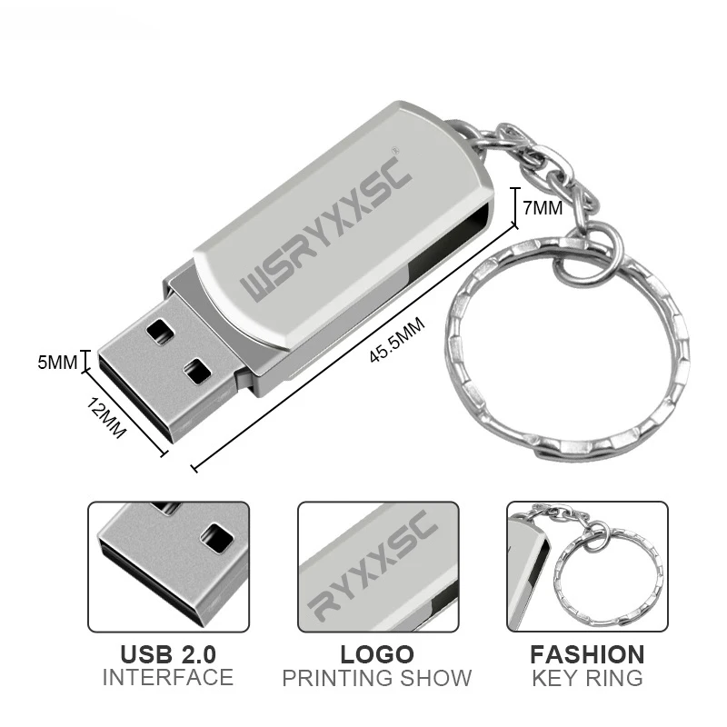 Wsryxxsc металлический usb флэш накопитель Водонепроницаемый 64 ГБ 32 16 8 4