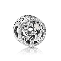 fits pan bracelets style charm necklacess 925 sterling silver inlaid rhinestone charm beads fits female diy jewelry making