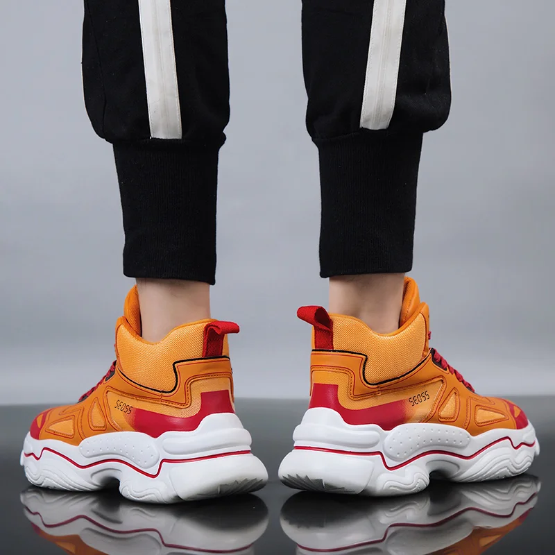 

Brand High Top Sneakers Leather Men Shoes High Quality Comfortable Trainers Men Vulcanize Shoes Zapatillas Hombre Deportiva