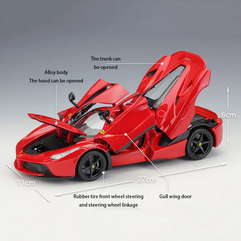 Bburago литая под давлением модель автомобиля LaFerrari 1:18 из металлического сплава Высокая симуляция машины с базой для мальчиков Игрушки транспортные средства Подарки для мальчиков