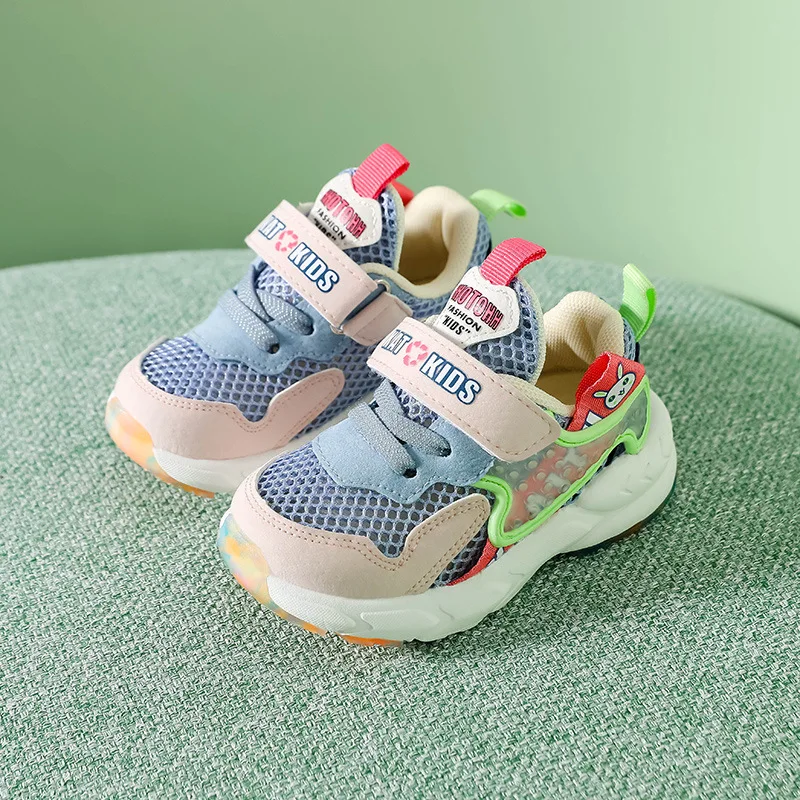 

13.5-15.5cm Brand Baby Functional Shoes,Blue Pink Kids Boys Girls Sneakers Walkers,Mesh Breathable Toddler Sports Shoes For 1-4Y