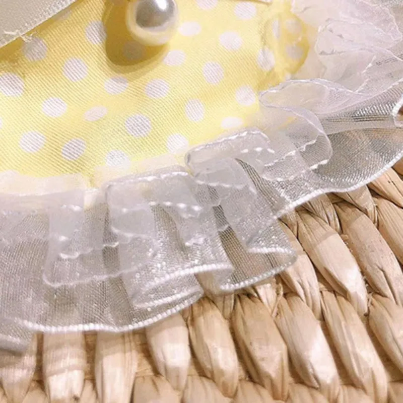 

Dot Printing Dog Bandana Scarf Dog Lace Bib Cotton Washable Bandana Dog Cat Small Bib Pet Saliva Towel Bichon Teddy #Y