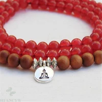 6mm carnelian gemstone wooden beads 108 beads mala bracelet natural handmade buddhism monk energy diy pray chakas