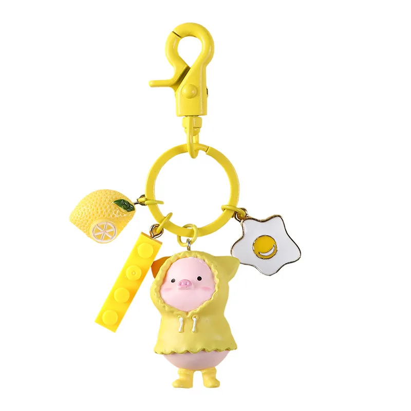 

Cute Cartoon Doll Keychains Accessories Toy Piggy Key Chains Pendant Milk Donuts Pig Children 's Gifts KeyRings Wholesale