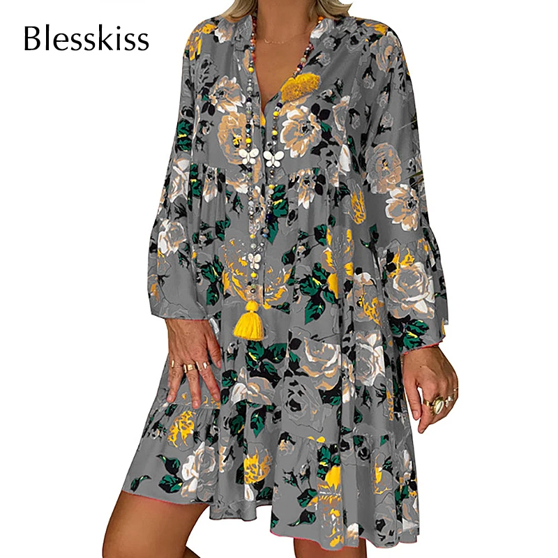 Blesskiss размера плюс, летнее пляжное платье для женщин,, купальник, бикини, накидка с длинным рукавом, одежда для плавания, рубашка, туника, 4XL 5XL