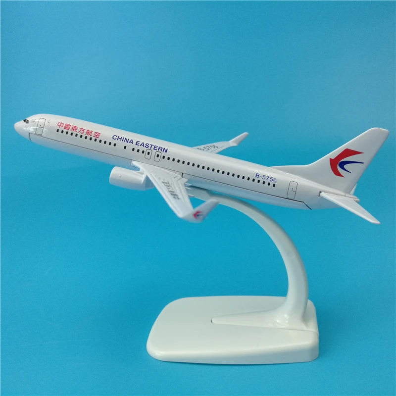 

Самолет из металлического сплава, 16 см, авиамодель авиакомпании China East Airlines, модель самолета Боинг 737 B737, модель самолета со стойкой, подарки ...