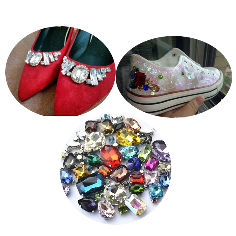 

Prajna Four Claws Rhinestones Flatback Appplique Crystal Diamond Rhinestones For Clothing Wedding Dress Rectangle For Sewing DIY