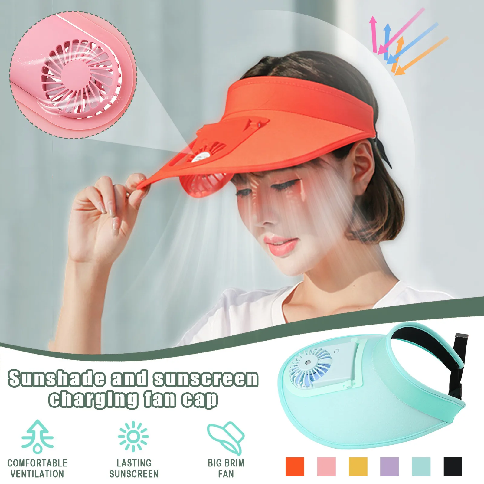 

Summer Unisex Outdoor Sports Baseball Caps Hats With Solar Power Cooling Fan kids Boys Girls School Party Camping Hiking Supply