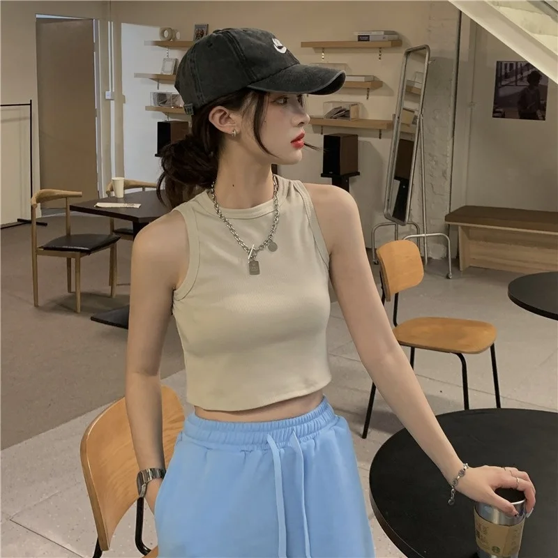 

Sexy Hot Girl Camisole Women's Summer Outer Wear Inner Wear Internet Hot Western Style All-Matching Slim-Fit Short Sleeveless