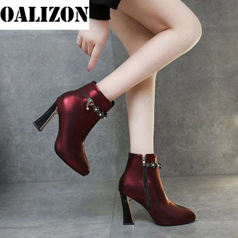 

High Heels Mujer Zapatos 2021 New Winter Platfrom Shoes Warm Snow Chain Zipper Pumps Women Designer Boots Goth Wedges Botas