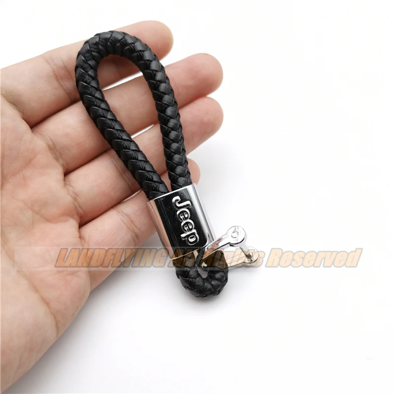 

Jeep Hand Woven Leather Car KeyChain Detachable Metal 360 Degree Rotating Horseshoe Buckle Key Chain For Car Accessories