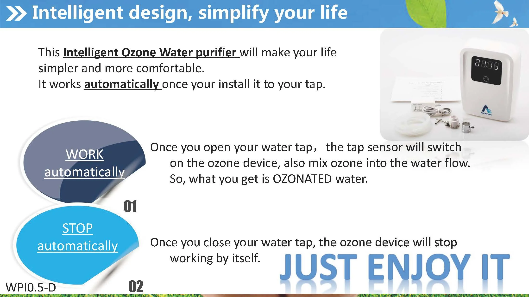 

Patented German Tech Cold Plasma Tap Water Purifier Ozone Generator For Kitchen Water Treatment Vegetable Pesticide Remover