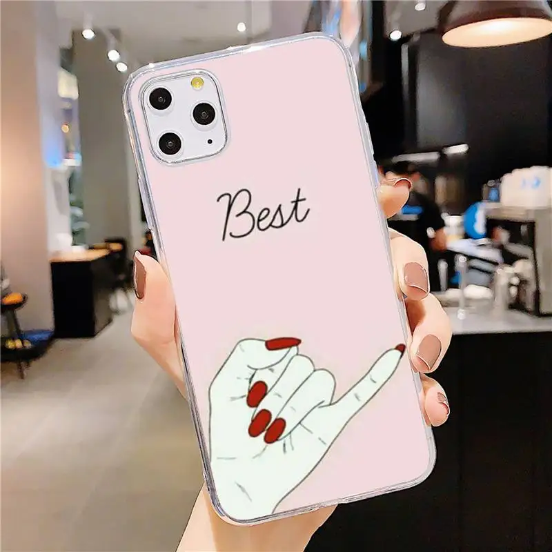 

Bff Best Friends Forever Couples Phone Case Transparent soft For iphone 5 5s 5c se 6 6s 7 8 11 12 plus mini x xs xr pro max