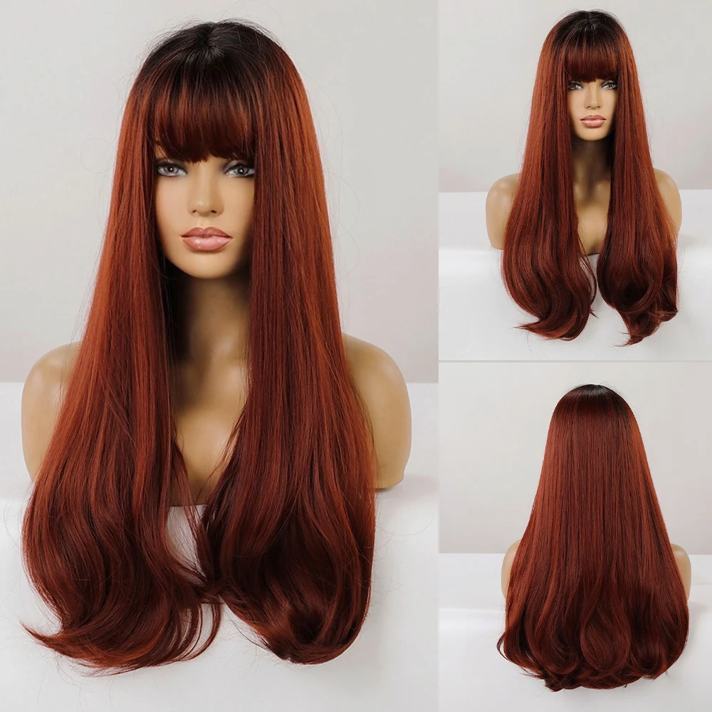 Парик для женщин натуральные длинные прямые синтетические волосы с блондинкой