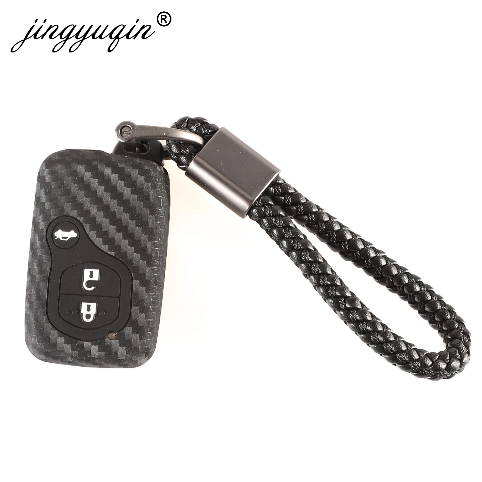 Чехол для ключей jingyuqin из углеродного волокна Toyota Land Cruiser Prado 150 Camry Prius Crown Subaru Foreste XV