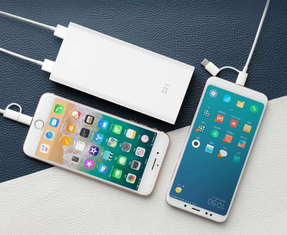 Xiaomi ZMI power Bank 20000 мАч Внешний аккумулятор портативный зарядный цифровой дисплей QC3.0 Dual USB QB821 20000 мАч power bank