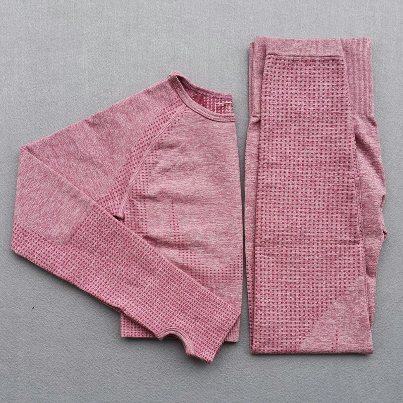 Бесшовный костюм для йоги 2 шт. спортивные футболки укороченный топ бесшовные