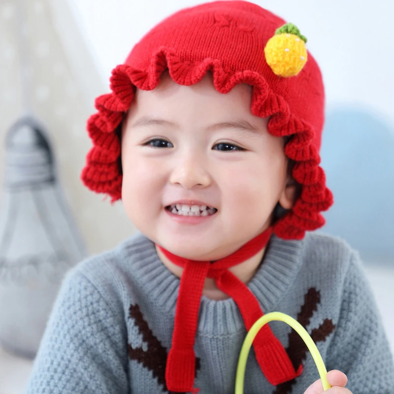 

Winter Cute Baby Hat Cap Knit Soft Baby Boy Girl Hat Bonnet Beanie Children Kids Hat Newborn Baby Solid Color Outdoor Warmth Hat