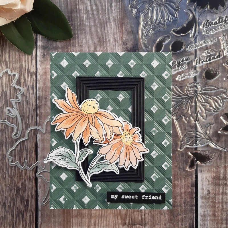 

new Beautiful Sunflower Spring FIowers Plants Metal Cutting Die Scrapbooking DIY Decoration Craft Embossing Stencil Handmade