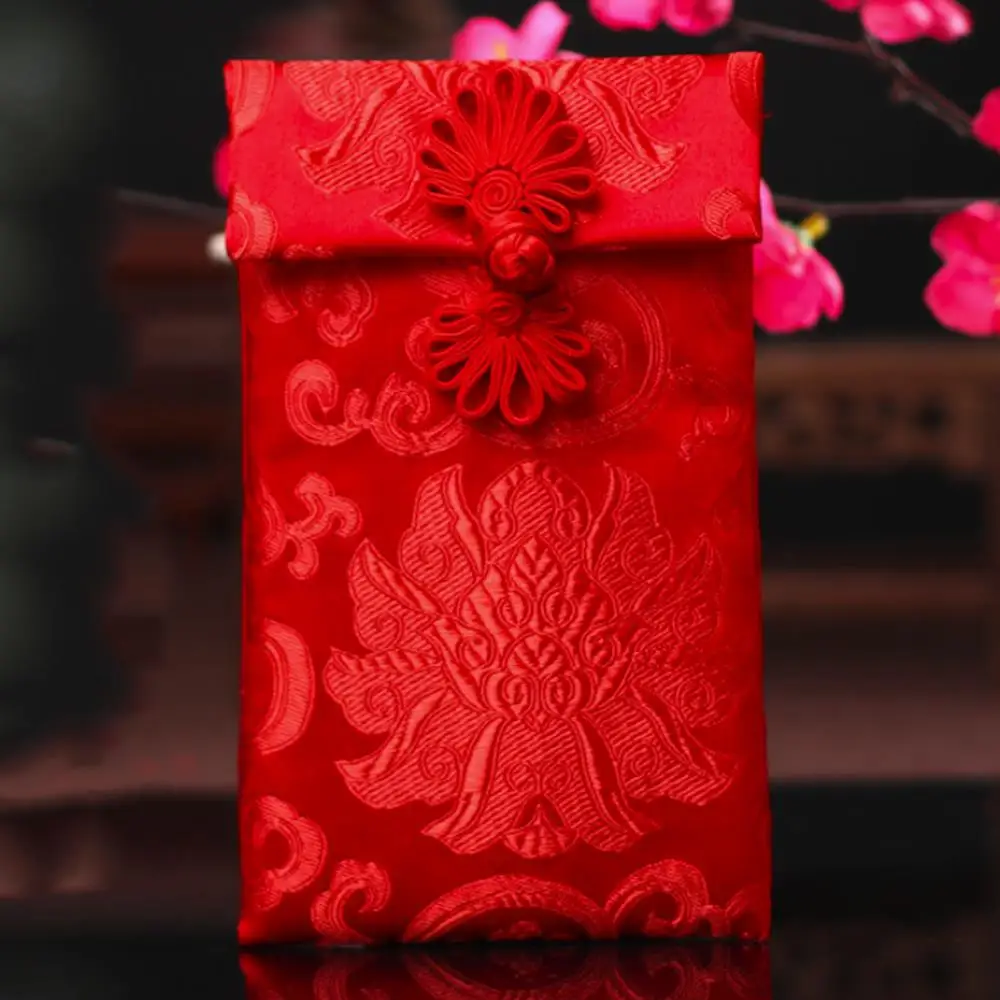 Китайские красные конверты парча пакеты для денег Изысканная шелковая ткань
