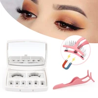 magnetic eyelashes mink natural 3d mink hair lashes individual false eyelashes extension tweezers with acrylic box maquiagem